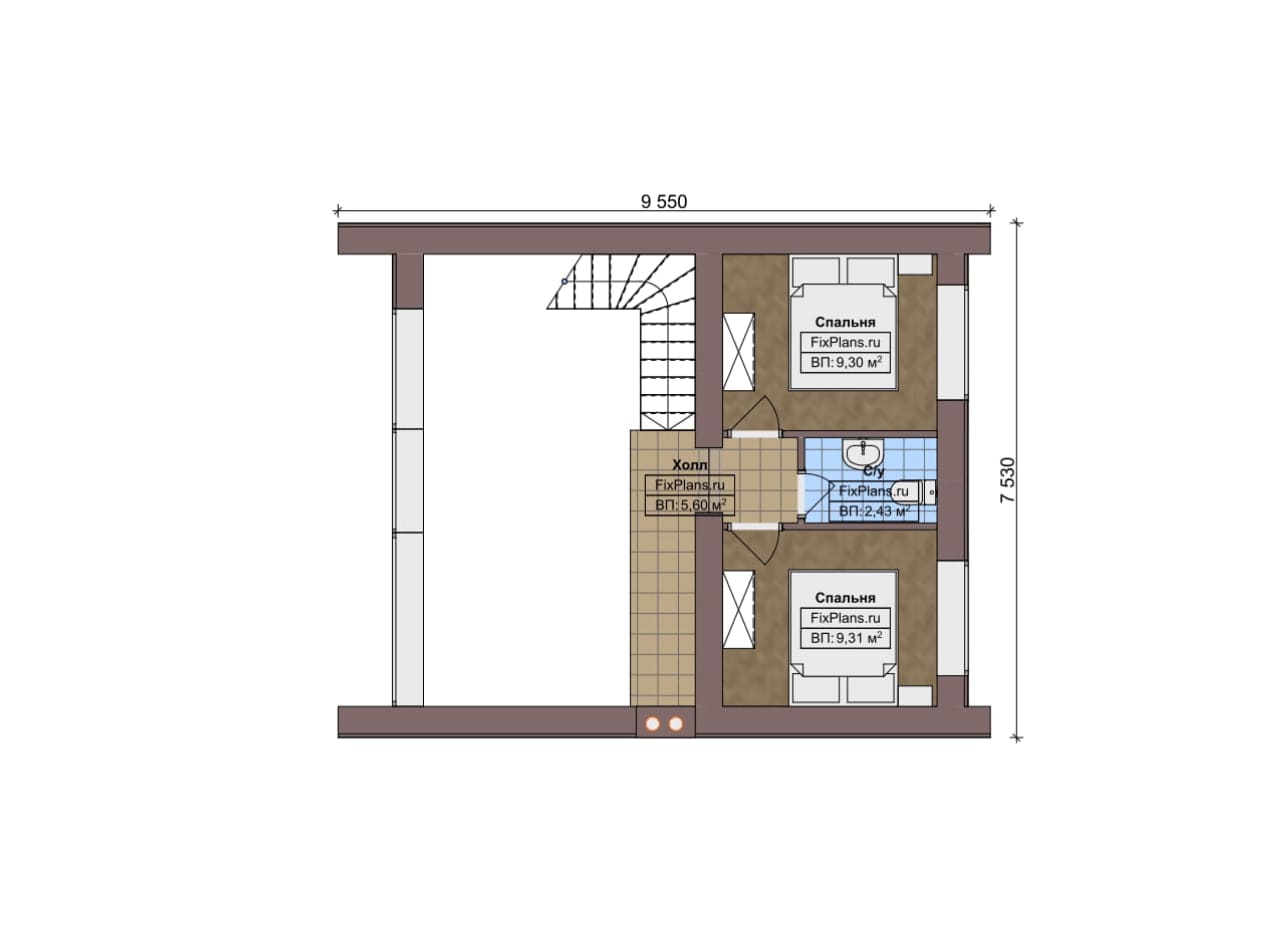 План мансардного этажа — проект F-6857