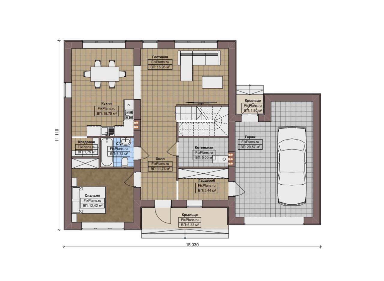 Планировка Двухэтажный дом F-11789