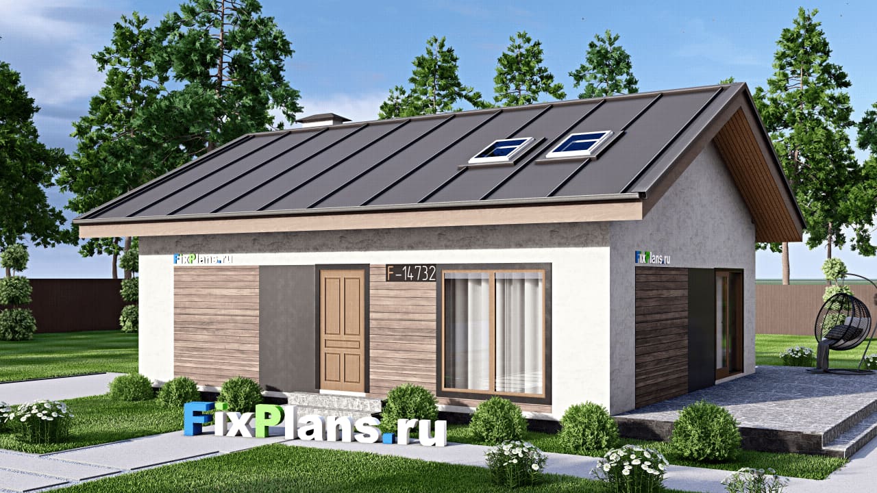 Одноэтажный дом F-14732 — фасад